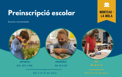 Preinscripcio escolar Montcau - La Mola